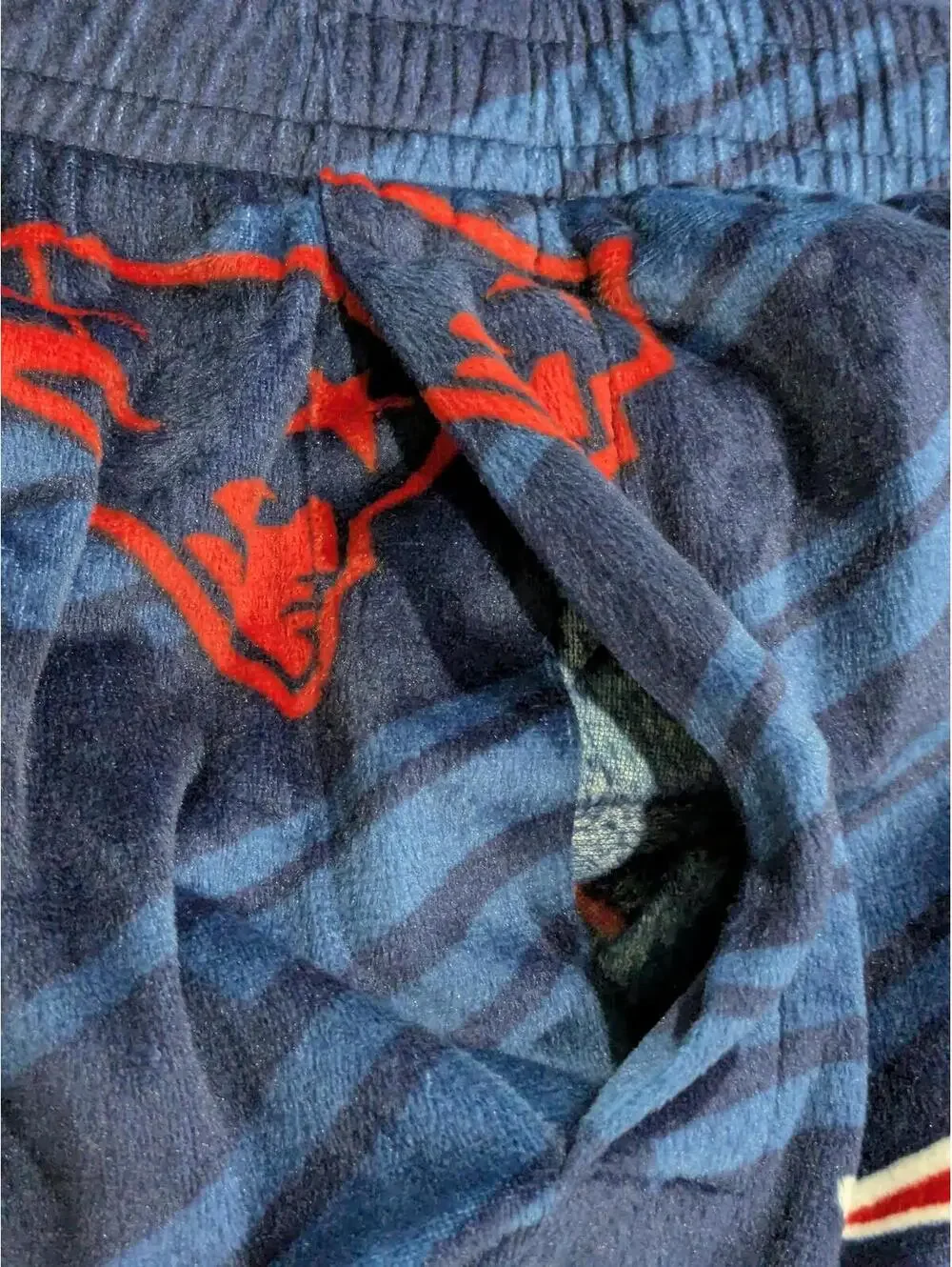 NFL New England Patriots Men's Lounge Pajama Pants, Blue Red, Large, Logo Print
